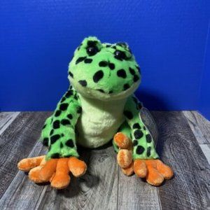 Aurora Destination Nation Plush Frog Spotted Green Stuffed Animal Lovey Toy 12”